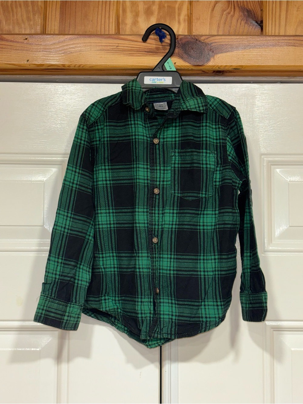 Carter's Green and Black Plaid Shirt